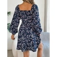 thumbnail image 3 of Women's Printed Sweetheart Neck Balloon Sleeve Mini Dress 100% Polyester Lightweight Everyday Summer Casual Chic Dress, 3 of 17