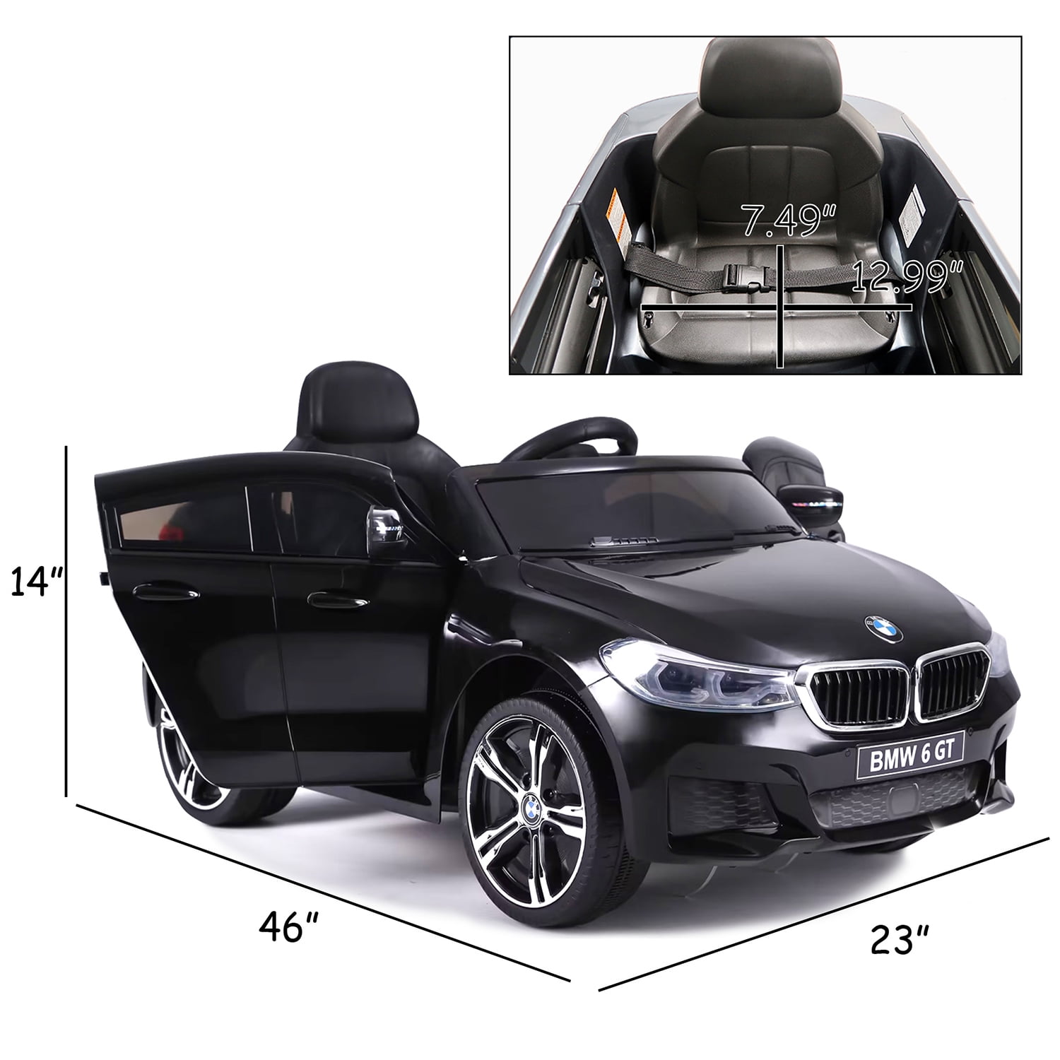 CIPACHO 12 V Electric Kid Ride On Car, BMW GT Licensed Cars for Kids, Powered 4 Wheels Motorized Vehicles Children Toys, 2 Speeds, Black CIPACHO 12 V Electric Kid Ride On Car, BMW GT Licensed Cars for Kids, Powered 4 Wheels Motorized Vehicles Children Toys, 2 Speeds, Black