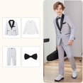 thumbnail image 4 of Bainana Christmas Outfit Set For Boys Long Sleeve Solid Color Gentleman Suit 4 Pieces Clothes Set Big Kids Trendy Daily Wear, 4 of 6