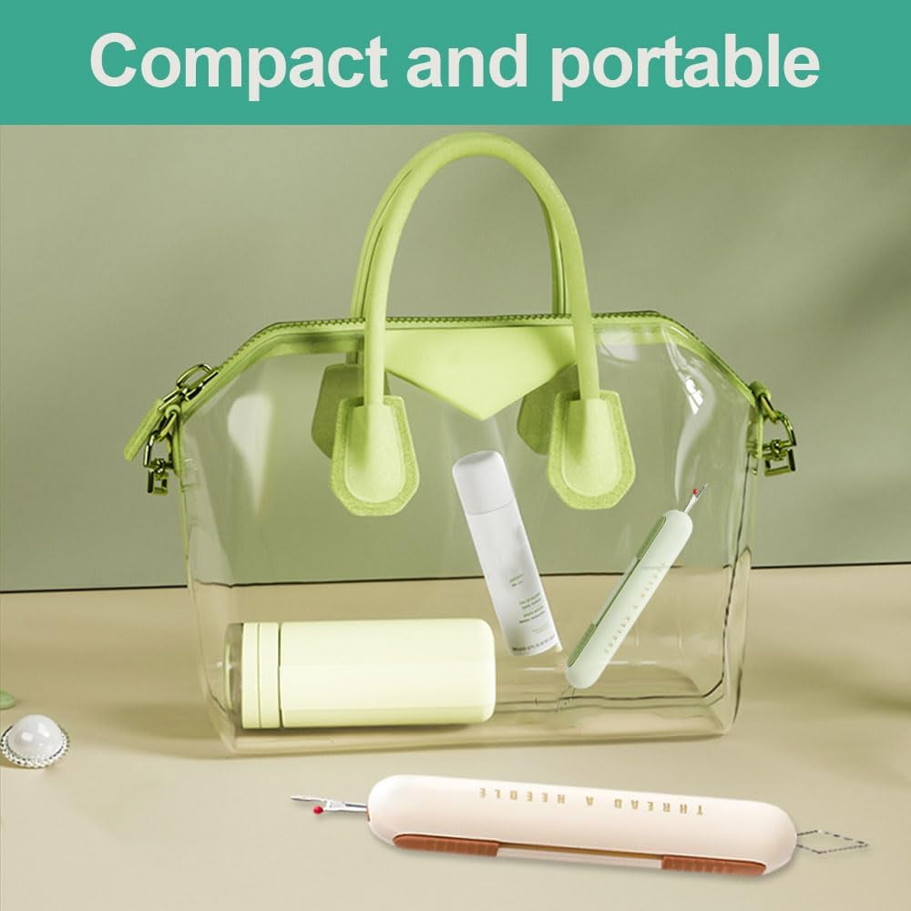 Needle Threader and Seam Ripper Tool, 2-in-1 Design, Upgraded for Sewing