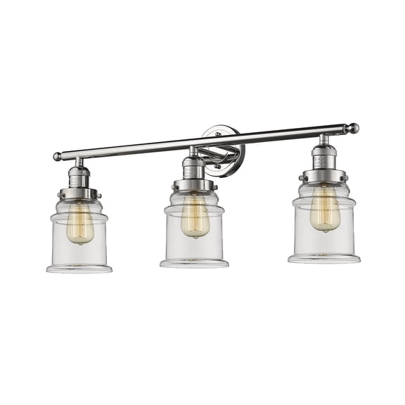 Innovations 205-PN-G182-LED Canton 3 Light Bath Vanity Light part of the Franklin Restoration Collection, Polished Nickel