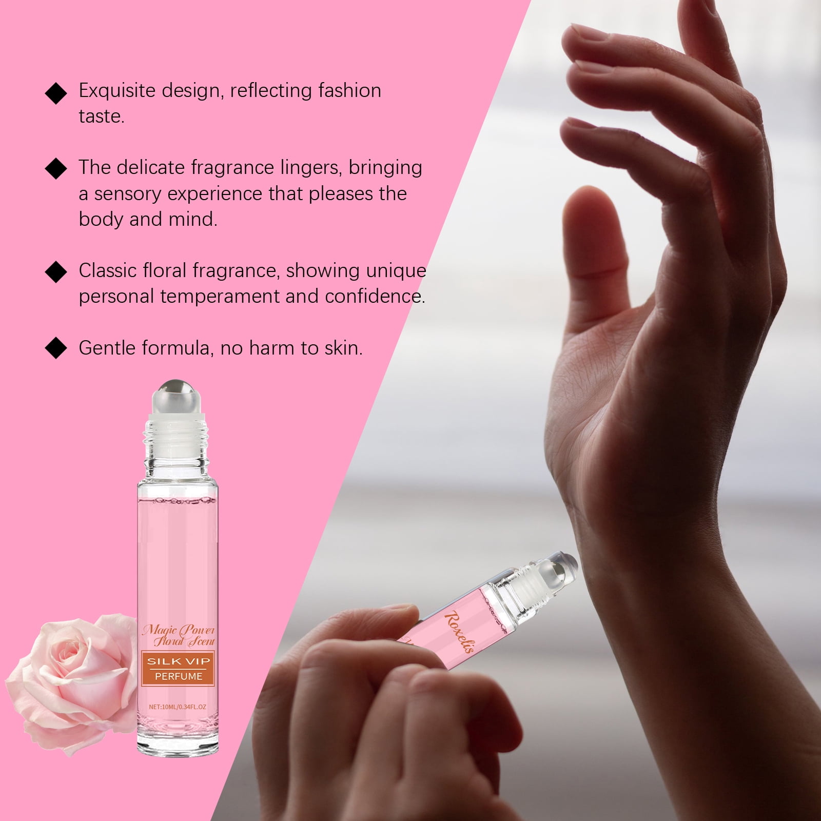 Alvantor Perfume for Women, Roll On Perfume with Charm Floral Fragrance, 0.34fl.oz