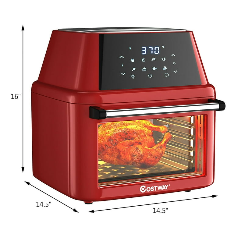 re.cote Air Oven 赤色 Costway 19 QT Multi-functional Red Air Fryer Oven with Rotating