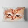 thumbnail image 2 of Designart Red Watercolor Kitten Sketch - Animal Throw Pillow - 12x20, 2 of 5
