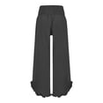 thumbnail image 2 of Endives Women's Linen Pant High Waist Elastic Casual Loose Long Pants SpringTrendy Dark Gray, 2 of 7