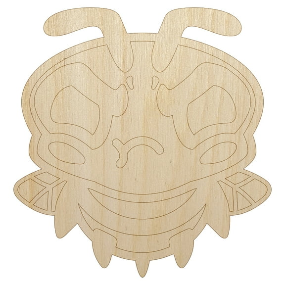 Cute Bee Mad Grumpy Wood Shape Unfinished Piece Cutout Craft DIY Projects - 6.25 Inch Size - 1/8 Inch Thick
