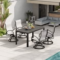 thumbnail image 3 of Pellebant Swivel Aluminum Textilene Outdoor Dining Chair in Gray (2-Pack), 3 of 8