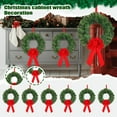 thumbnail image 2 of Artificial Christmas Wreaths Set of 6 with Decorative Bows for Indoor Outdoor Holiday Door Wall Window Decor, 2 of 4