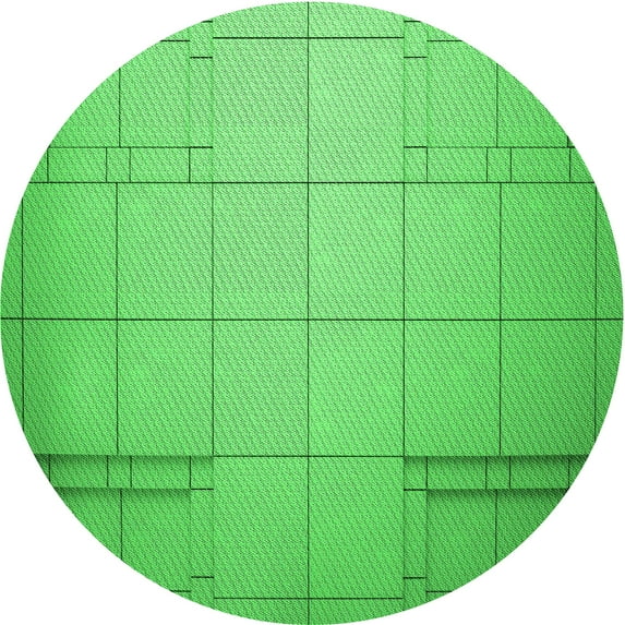 Ahgly Company Indoor Round Patterned Neon Green Area Rugs, 4' Round