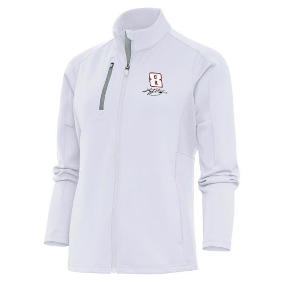 Women's Antigua  White Kyle Busch Generation Full-Zip Jacket