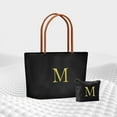 thumbnail image 4 of YOOLIFE Christmas Gifts for Women - Initial Canvas Tote Bag, Personalized Birthday Gifts for Mom Her Friend, Travel Essential, 4 of 7
