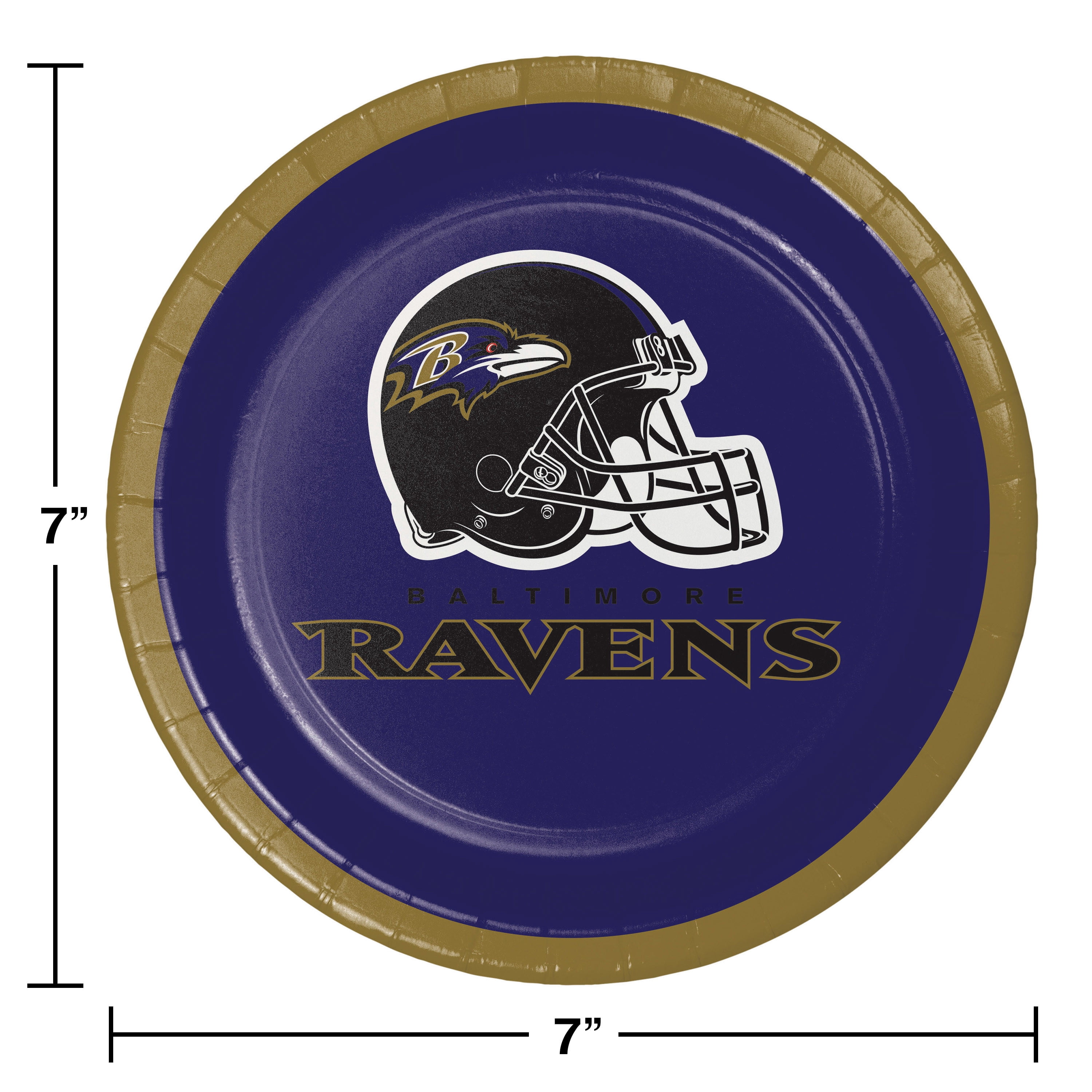 Baltimore Ravens Round Paper Dessert Plates 24 Count for 24 Guests