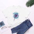 thumbnail image 4 of ICHUANYI Clearance Women's Summer Funny Feather Print Pattern Round Neck Short Sleeve T-shirt Top(Blue, XL) ICHUANYI WER2023081509456, 4 of 6