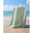thumbnail image 4 of Dark Sage Green Beach Towels Oversized Super Absorbent, Farmhouse Sage Green White Striped Lightweight Bath Towel Quick Dry Sets For Bathroom/Pool/Rv Camping/Beach Play/Gym Room/Picnic 35"x70", 4 of 8