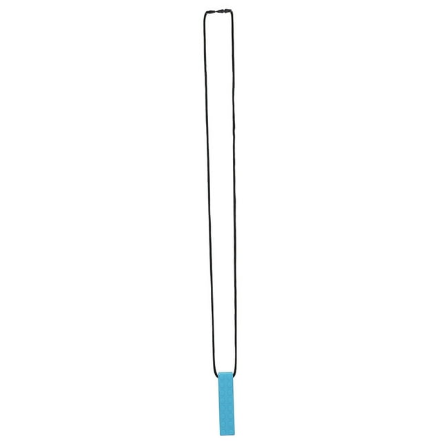 Mordedor de silicona con forma de bloques de construcción para bebé, collar con colgante para masticar, palillo de dentición, azul