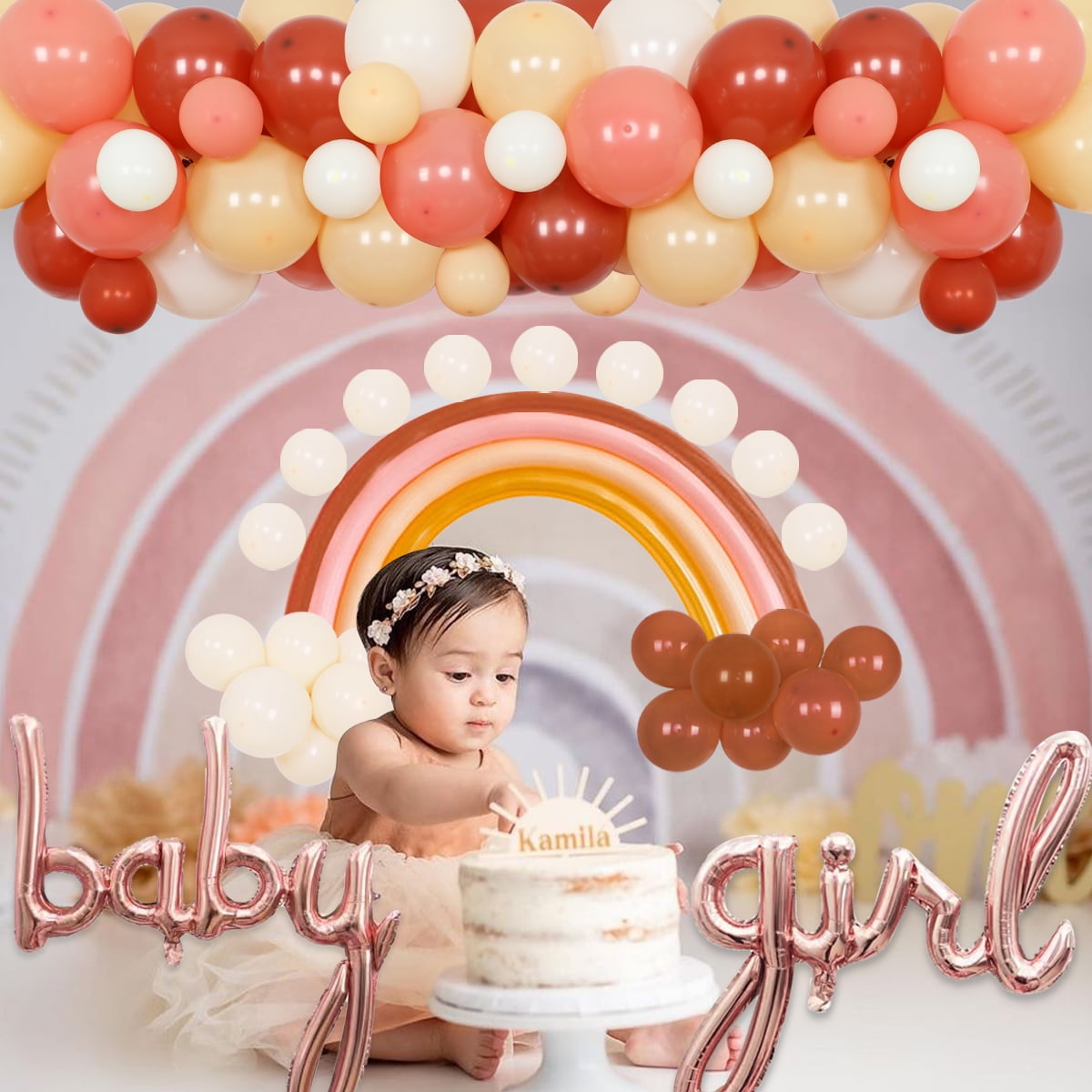 Buy Boho Baby Shower Decorations for Girl, Boho Rainbow Balloon Garland