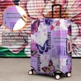 thumbnail image 4 of Purple Butterfly Flower Text Pattern Luggage Cover Fashion Suitcase Cover Baggage Covers Fit 25-28 Inch Luggage (Go Travel), 4 of 5