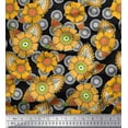 thumbnail image 1 of Soimoi Tissu en Poly Georgette Imprimé Feuilles & Floral par Yard 52 Pouces de Large, 1 of 3