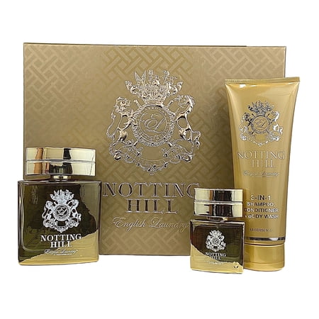 English Laundry Notting Hill Gift Set; Eau De Parfum Spray 3.4 fl oz, 3-in-1 Shampoo/Conditioner/Body Wash 8.5 fl oz, Deodorant Stick 2.5 oz