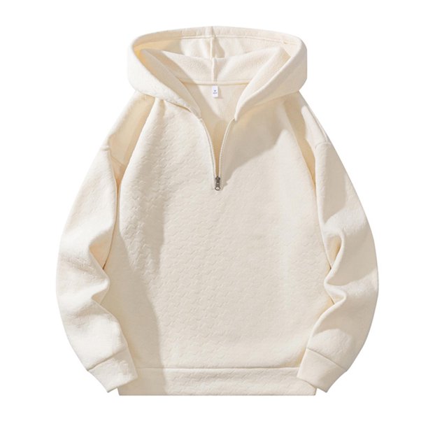 WILLBEST Sudaderas para Hombre, Sudadera con Capucha y Media Cremallera para Otoño e Invierno, Suéter Informal Holgado De Talla Grande y Ajustado XGrande