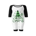 thumbnail image 4 of Family Matching Christmas Pajamas Set   Tree Letter Print  Neck Long Sleeve Tops Plaid Long Pants for Parents Kids, 4 of 7