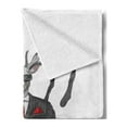 thumbnail image 2 of Hipster Soft Flannel Fleece Throw Blanket, Funny Image of Womanizer Deer in Suit with Lingerie on Antler, Cozy Plush for Indoor and Outdoor Use, 70" x 90", Grey Pale Taupe, by Ambesonne, 2 of 5
