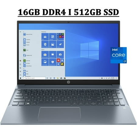 HP Pavilion 15 Business Laptop 15.6" FHD IPS BrightView Touchscreen 13th Gen Intel 10-Core i7-1355U Processor 16GB DDR4 512GB SSD NVIDIA GeForce MX550 2GB GDDR6 USB-C Backlit HDMI Win11 Blue