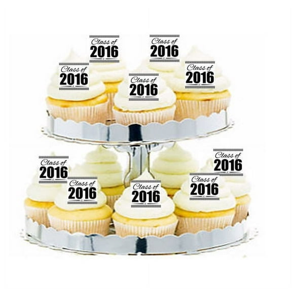 24pk Class of 2016 Edible Cupcake Decoration Toppers / Picks