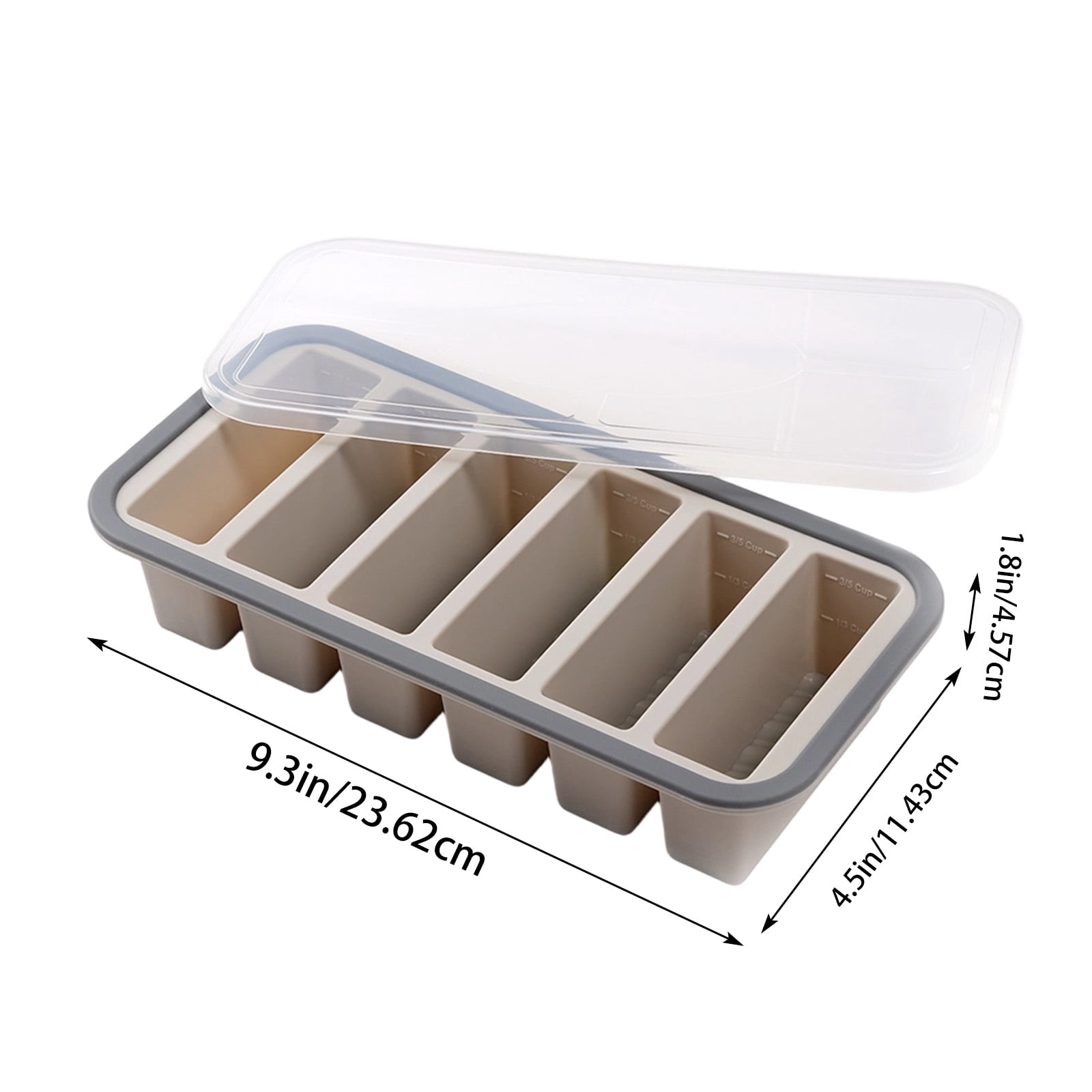Cup Silicone Freezer Molds with Lid, Soup Container Style Ice Cube Trays for Freezer - Reinforced Ring Top for freezing Soup Sauce Broth Leftovers, Dishwasher & Oven Safe, BPA Free