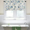 thumbnail image 5 of Spring Summer Blue Floral Curtain Valances for Kitchen Window Farmhouse Gray White French Country Rod Pocket Valance Windows Treatments 1 Panel Short Curtains 54x18 Inch for Bedroom Bathroom Decor, 5 of 5