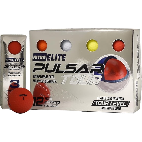 Nitro Elite Pulsar Tour Golf Balls 1-Dozen Assorted