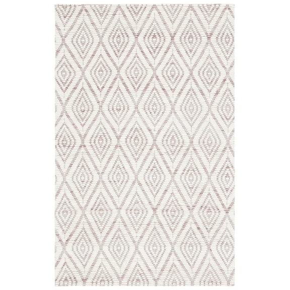 SAFAVIEH Marbella Winston Diamond Area Rug, Dark Pink/Ivory, 3' x 5'