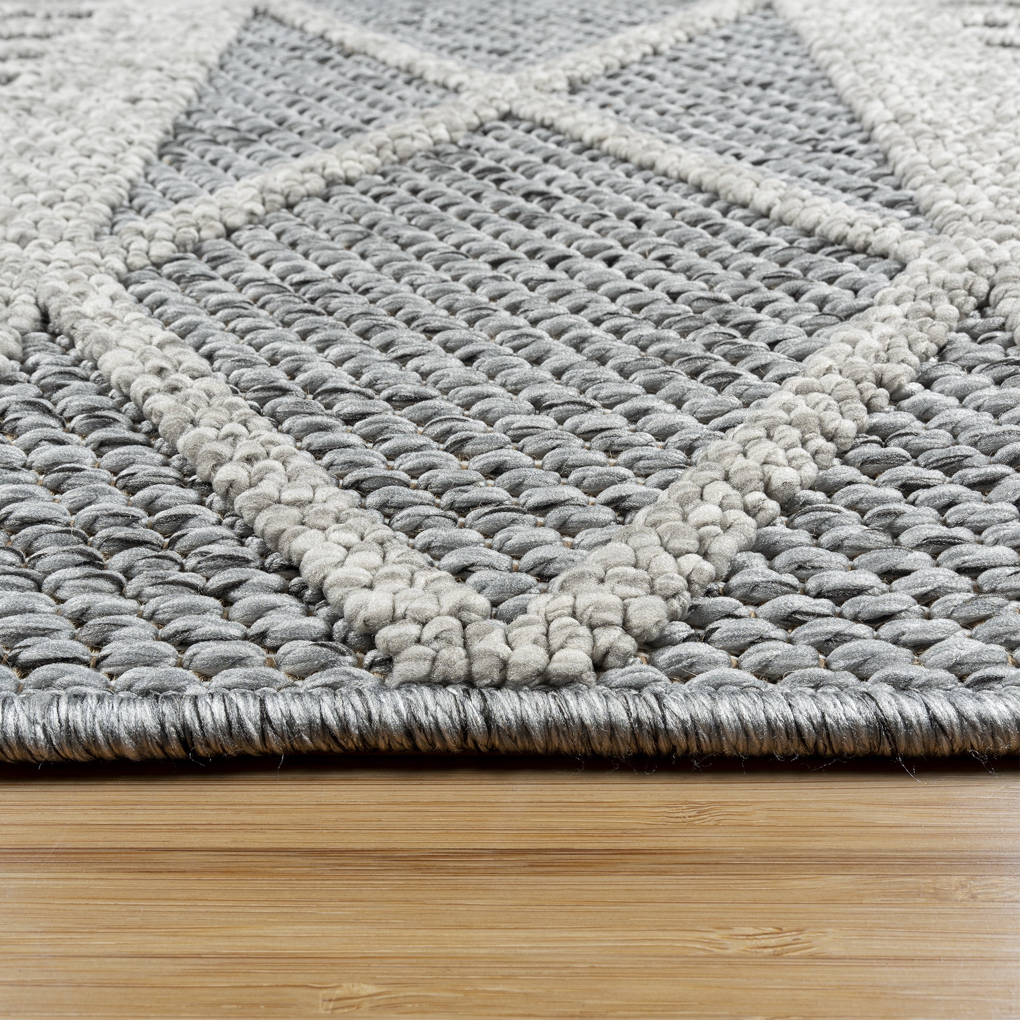 Gertmenian Malini Brindi Bohemian Ikat Gray Area Rug, 8x10