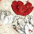 thumbnail image 2 of Grey, Jace 20x20 Black Ornate Wood Framed with Double Matting Museum Art Print Titled - Red Florals Mate 2, 2 of 4