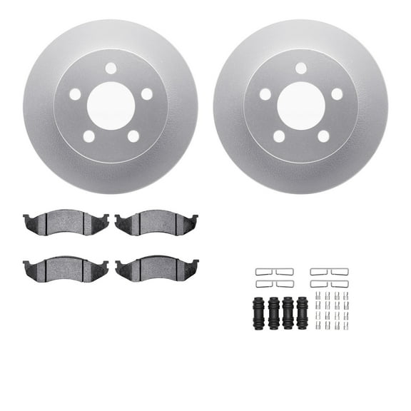Dynamic Friction Company Front Geospec Brake Rotors with 5000 Advanced Brake Pads includes Hardware 4512-42081