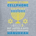 thumbnail image 6 of Wild Bobby Hanukkah Imagine If Your Phone Battery was Low but Lasted 8 Days Women Racerback Tank Top, Heather Grey, Medium, 6 of 6