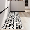thumbnail image 4 of White Geometric Zigzag Circle Pattern Kitchen Rug Mat,Kitchen Runner Rugs Non Skid Washable,Decorative Kitchen Floor Mats for Kitchen,Sink,Laundry,17"X47", 4 of 5