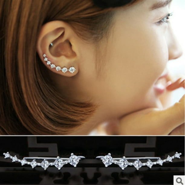 1 Paire Boucles d'oreilles Diamant Bijoux Femme,Argent Sterling