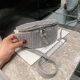thumbnail image 3 of Bolso Riñonera con diamantes de imitación, riñonera para el pecho, riñonera cruzada con cadena para mujer, 3 of 5