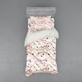 thumbnail image 2 of Ambesonne Pink Bedding Set 4 Pcs, Branch Leaves Spring Art, Queen, Red Green, 2 of 3