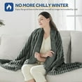 thumbnail image 4 of Heated Blanket Electric Twin Striped Flannel Blanket 62"x84" Electric Blanket with 6 Heat Settings 10 Hour Timer Auto Shut Off, Dark Grey, 4 of 6