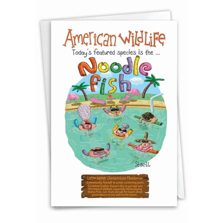 NobleWorks Funny Birthday Greeting Card with 5 x 7 Inch Envelope (1 Card) Bday American Wildlife C2446BDG