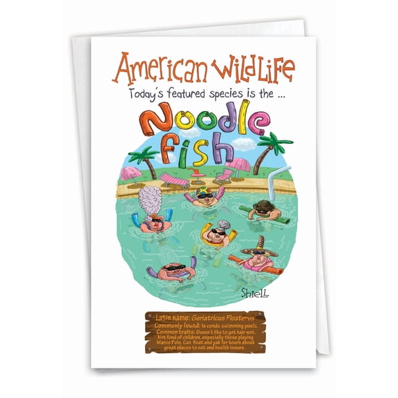 NobleWorks Funny Birthday Greeting Card with 5 x 7 Inch Envelope (1 Card) Bday American Wildlife C2446BDG
