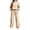 Khaki, variant on Lmueinov Two Piece Sets for Women Fleece Sweatsuit Button Mock Neck Sweatshirts Wide Leg Sweatpants Workout Lounge Sets with Pockets Fall Casual Outfits