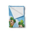 thumbnail image 2 of Leprechaun Soft Flannel Fleece Throw Blanket, Cartoon Illustration St Patrick's Day Parade Characters on Grassland Print, Cozy Plush for Indoor and Outdoor Use, 50" x 60", Multicolor, by Ambesonne, 2 of 5