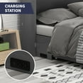 thumbnail image 2 of ijuicy Murphy Bed Cabinet with Charging Station, Solid Wood Cabinet Bed Queen Size with Mattress, Murphy Cube Chest Bed for Guest Room/Office/Apartment-Grey, 2 of 7