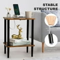 thumbnail image 5 of End Table with Charging Station, Modern End Tables Living Room, Nightstand with 2-Layer Storage Shelves for Small Spaces, Living Room, Bedroom, Sofa End Table Rustic Brown, 5 of 17
