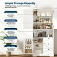 thumbnail image 5 of NEGYLIM 72" Tall Kitchen Pantry Storage Cabinet with Doors & Shelves, Farmhouse Rustic Wood Cupboard for Kitchen Dining Room Bathroom, White, 5 of 9