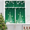 thumbnail image 5 of Valance Curtains for Kitchen Windows, Green Sparkle Snowflake Christmas Velvet Valances, Winter Window Treatment Rod Pocket for Bedroom Bathroom Cafe Room 52x18 inch, 5 of 6
