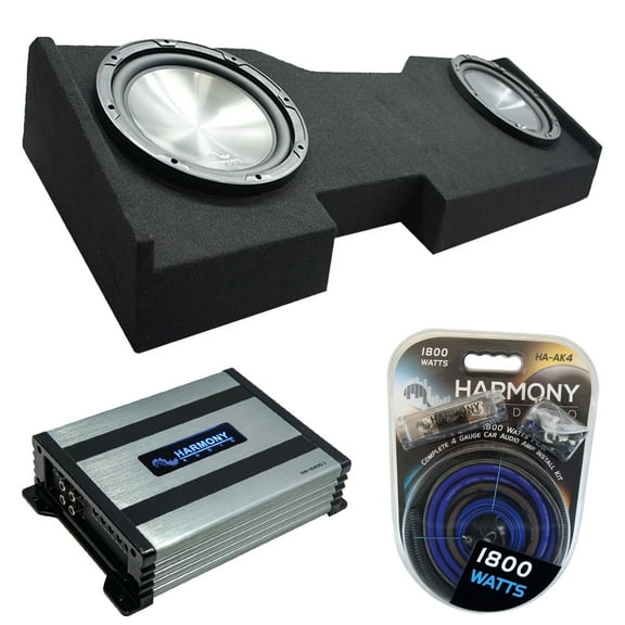 14 - 18 Chevy Silverado Crew Cab Harmony HA-R124 Dual 12" Sub Box HA-A400.1 Amp